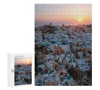 Rompecabezas para Adolescentes 300 PCS Sunrise Over Oia Santorini Rompecabezas para Adultos Juegos Relajantes Desafío Difícil Actividades Divertidas En Casa 300 PCS