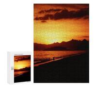 Rompecabezas para Adolescentes 300 PCS Sunset on The Beach Rompecabezas para Adultos Juego De Ingenio Decoración Diversión En Casa Actividades, 300 PCS