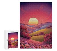 Rompecabezas para Adolescentes 300 PCS Sunset Over Rolling Hills -1 Rompecabezas para Adolescentes Mejora La Memoria Desafiante De Completar Juego Desafiante Juguetes 300 PCS