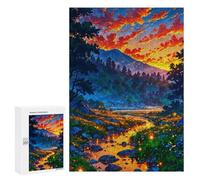 Rompecabezas para Adolescentes 300 PCS Sunset The Nature Rompecabezas para Adultos Juego De Ingenio Decoración del Hogar Regalos para Reducir El Estrés 300 PCS