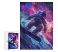 Rompecabezas para Adolescentes 300 PCS Surfing Astronaut Rompecabezas para Adultos Juguetes Antiestrés para La Diversión Familiar Interacción Entre Padres E Hijos 300 PCS