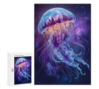 Rompecabezas para Adolescentes 300 PCS Surreal Jellyfish with Forest and Galaxy Rompecabezas para Adolescentes Mejora La Memoria Desafiante De Completar Juego Desafiante Juguetes 300 PCS