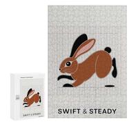 Rompecabezas para Adolescentes 300 PCS Swift and Steady Rabbit Illustration Rompecabezas Juguetes Antiestrés Corte De Precisión Interacción Entre Padres E Hijos 300 PCS