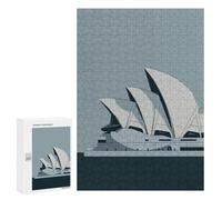 Rompecabezas para Adolescentes 300 PCS Sydney Opera House Minimalist Art Rompecabezas para Adultos Juegos Relajantes Pero Divertidos Y Humorísticos 300 PCS