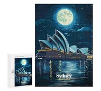 Rompecabezas para Adolescentes 300 PCS Sydney Opera House Night Rompecabezas para Adultos Juegos Divertidos Análisis Y Lógica Interacción Entre Padres E Hijos 300 PCS