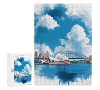 Rompecabezas para Adolescentes 300 PCS Sydney Opera House Watercolor Rompecabezas para Adolescentes Juguetes Antiestrés Mejora La Memoria 300 PCS
