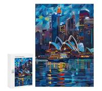 Rompecabezas para Adolescentes 300 PCS Sydney Skyline Night Rompecabezas para Adultos Juegos Relajantes Desafío Difícil Desafío Educativo 300 PCS