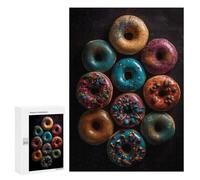 Rompecabezas para Adolescentes 300 PCS Tasty Colorful Donuts Rompecabezas para Adultos Juegos De Relajación Ensamblaje De Patrones Interacción Entre Padres E Hijos 300 PCS