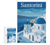 Rompecabezas para Adolescentes 300 PCS The Beauty of Santorini Rompecabezas para Adultos Juegos Relajantes Decoración Actividades Divertidas En Casa 300 PCS