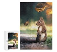 Rompecabezas para Adolescentes 300 PCS The Squirrel and Butterfly Rompecabezas para Adolescentes Mejora La Memoria Desafiante De Completar Juego Desafiante Juguetes 300 PCS