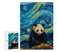 Rompecabezas para Adolescentes 300 PCS The Starry Night Panda Rompecabezas para Adultos Juegos Relajantes Pero Divertidos Y Humorísticos 300 PCS