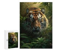 Rompecabezas para Adolescentes 300 PCS The Tiger in Rain Forest Rompecabezas para Adultos Juegos Relajantes Decoración Perfecta Regalos De Cumpleaños Y Únicos 300 PCS