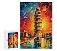 Rompecabezas para Adolescentes 300 PCS The Tower of Pisa Rompecabezas para Adultos Juegos Relajantes Desafío Difícil Actividades Divertidas En Casa 300 PCS