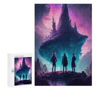 Rompecabezas para Adolescentes 300 PCS Three Figures Gazing at A Floating Island Rompecabezas para Adultos Juegos Relajantes Decoración Perfecta Regalos De Cumpleaños Y Únicos 300 PCS