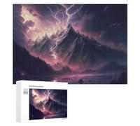 Rompecabezas para Adolescentes 300 PCS Thunderstorm Mountain Landscape -4 Rompecabezas De Juguete Decoración De Pared Decoración del Hogar Cumpleaños Y Navidad 300 PCS