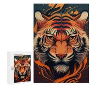 Rompecabezas para Adolescentes 300 PCS Tiger Animal Head Cartoon Rompecabezas para Adultos Juego Familiar Decoración Desafiante De Completar 300 PCS