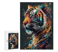 Rompecabezas para Adolescentes 300 PCS Tiger Art Series Style 3 Rompecabezas Juguetes Antiestrés Corte De Precisión Interacción Entre Padres E Hijos 300 PCS