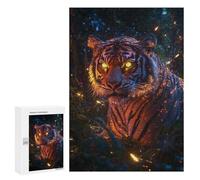 Rompecabezas para Adolescentes 300 PCS Tiger in The Night Rompecabezas para Adultos Juegos Relajantes Desafío Difícil Desafío Educativo 300 PCS