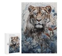 Rompecabezas para Adolescentes 300 PCS Tiger King of The Jungle Rompecabezas para Adultos Juguetes Antiestrés para La Diversión Familiar Interacción Entre Padres E Hijos 300 PCS