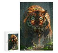 Rompecabezas para Adolescentes 300 PCS Tiger Roaring in Jungle-3 Rompecabezas para Adolescentes Juego Familiar Decoración De Pared Interacción Entre Padres E Hijos 300 PCS
