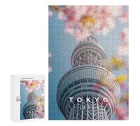 Rompecabezas para Adolescentes 300 PCS Tokyo Spring and Sakura Rompecabezas para Adultos Juegos Relajantes Carrera De Velocidad Manual Desafiante De Completar 300 PCS