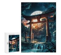 Rompecabezas para Adolescentes 300 PCS Torii Gate Night Forest Rompecabezas para Adolescentes Juguetes Antiestrés Mejora La Memoria 300 PCS