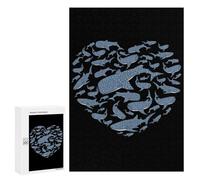 Rompecabezas para Adolescentes 300 PCS Underwater Whale Shark Rompecabezas Juguetes Antiestrés Corte De Precisión Interacción Entre Padres E Hijos 300 PCS