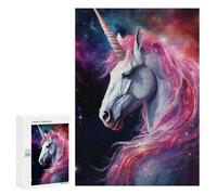 Rompecabezas para Adolescentes 300 PCS Unicorn in Space and Stars Rompecabezas para Adultos Juguetes Antiestrés para La Diversión Familiar Interacción Entre Padres E Hijos 300 PCS
