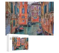 Rompecabezas para Adolescentes 300 PCS Venice Canals Gondola Ride Rompecabezas para Adultos Juego De Ingenio Decoración Diversión En Casa Actividades, 300 PCS