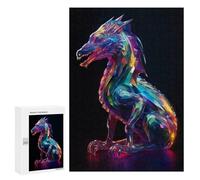 Rompecabezas para Adolescentes 300 PCS Vibrant Crystal Dragon Rompecabezas para Adultos Juguetes Antiestrés para La Diversión Familiar Interacción Entre Padres E Hijos 300 PCS