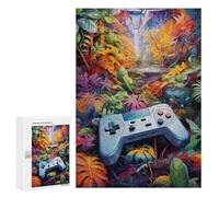 Rompecabezas para Adolescentes 300 PCS Video Game Controller in A Lush Jungle Rompecabezas para Adultos Juegos Relajantes Corte De Precisión Juego Desafiante Regalos 300 PCS