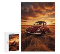 Rompecabezas para Adolescentes 300 PCS Vintage Beetle Sunset Rompecabezas para Adultos Juguetes Antiestrés para La Diversión Familiar Interacción Entre Padres E Hijos 300 PCS