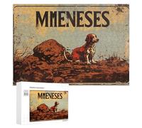 Rompecabezas para Adolescentes 300 PCS Vintage Style Dog Art Print Rompecabezas para Adultos Juguetes De Bricolaje Desafío Difícil Cumpleaños 300 PCS