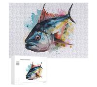 Rompecabezas para Adolescentes 300 PCS Watercolor Piranha Art Rompecabezas para Adultos Juegos De Relajación Ensamblaje De Patrones Interacción Entre Padres E Hijos 300 PCS