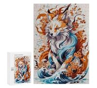 Rompecabezas para Adolescentes 300 PCS Watercolor Wolf Rompecabezas Juguetes Antiestrés Corte De Precisión Interacción Entre Padres E Hijos 300 PCS