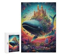 Rompecabezas para Adolescentes 300 PCS Whale Castle Fantasy Rompecabezas para Adultos Juegos Relajantes Corte De Precisión Juego Desafiante Regalos 300 PCS