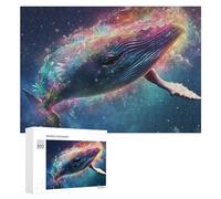Rompecabezas para Adolescentes 300 PCS Whale Dreams in Colorful Light Rompecabezas para Adultos Juegos Relajantes Corte De Precisión Juego Desafiante Regalos 300 PCS