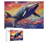 Rompecabezas para Adolescentes 300 PCS Whale in Colorful Dreamscape Rompecabezas para Adultos Juego Familiar Regalo De Cumpleaños Interacción Entre Padres E Hijos 300 PCS