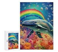 Rompecabezas para Adolescentes 300 PCS Whale in Rainbow Garden Rompecabezas para Adultos Juguetes De Bricolaje Desafío Difícil Cumpleaños 300 PCS