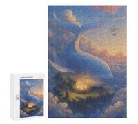 Rompecabezas para Adolescentes 300 PCS Whale in The Sky with Islands Guarding Glowing Nest Eggs Rompecabezas para Adultos Juego Práctico Decoración De Pared Cumpleaños Y Navidad 30