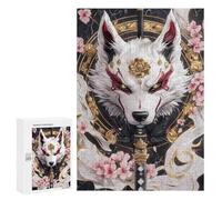 Rompecabezas para Adolescentes 300 PCS White Akita Dog with Katana Animal Rompecabezas para Adultos Juego De Ingenio Ensamblaje De Patrones Interacción Entre Padres E Hijos 300 PCS