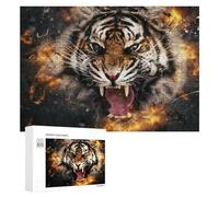 Rompecabezas para Adolescentes 300 PCS Wild Tiger Roar Nature's Power Rompecabezas Juguetes Antiestrés Decoración Diversión En Casa Actividades, 300 PCS