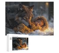 Rompecabezas para Adolescentes 300 PCS Wolf and Child in Winter Wonderland Rompecabezas para Adultos Juegos Relajantes Corte De Precisión Juego Desafiante Regalos 300 PCS