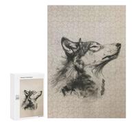 Rompecabezas para Adolescentes 300 PCS Wolf in Charcoal Art Rompecabezas para Adultos Juegos Relajantes Desafío Difícil Desafío Educativo 300 PCS