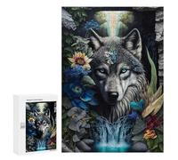 Rompecabezas para Adolescentes 300 PCS Wolf in Mandala Jungle Rompecabezas Juguetes Antiestrés Corte De Precisión Interacción Entre Padres E Hijos 300 PCS