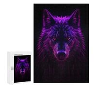 Rompecabezas para Adolescentes 300 PCS Wolf Magenta Neon Rompecabezas Juegos Relajantes Decoración del Hogar Regalos Y Cumpleaños Únicos 300 PCS