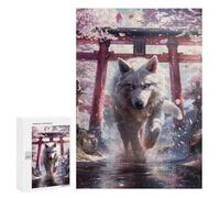 Rompecabezas para Adolescentes 300 PCS Wolf Spirit Sakura Torii Rompecabezas para Adultos Juguetes Antiestrés para La Diversión Familiar Interacción Entre Padres E Hijos 300 PCS