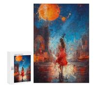 Rompecabezas para Adolescentes 300 PCS Woman in The Red Dress Rompecabezas para Adultos Juegos Relajantes Pero Divertidos Y Humorísticos 300 PCS