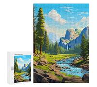 Rompecabezas para Adolescentes 300 PCS Yosemite Spring Pixel Art Rompecabezas para Adultos Juegos Relajantes Desafío Difícil Actividades Divertidas En Casa 300 PCS