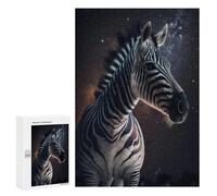 Rompecabezas para Adolescentes 300 PCS Zebra in Space Cosmic Wildlife Rompecabezas para Adolescentes Juego Familiar Decoración De Pared Interacción Entre Padres E Hijos 300 PCS
